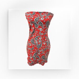 LIKE NEW! URBAN OUTFITTERS Red Strapless Dress, Size Medium